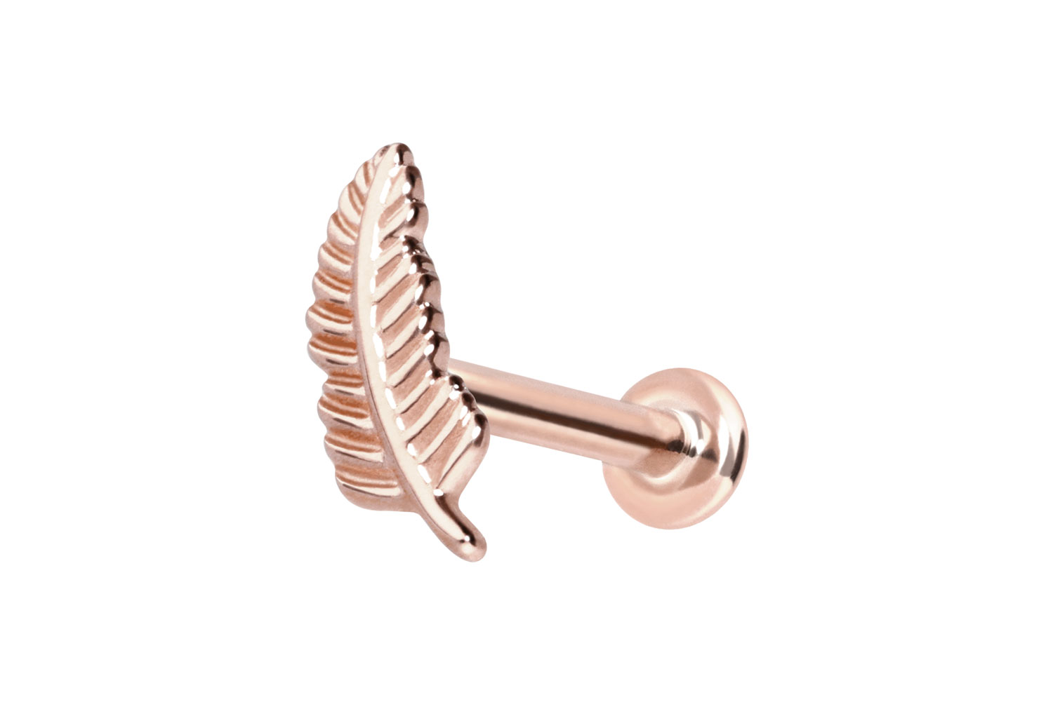14 Karat Gold Labret Piercing mit Innengewinde FEDER